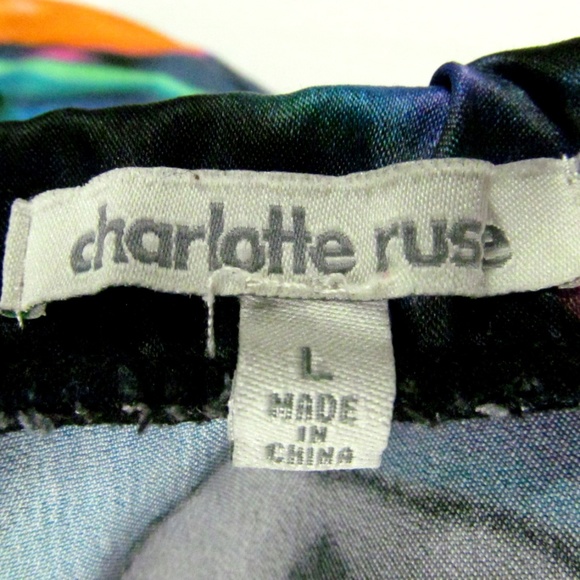 Charlotte Russe Dress Size L Multi Color Strapless - Picture 3 of 4